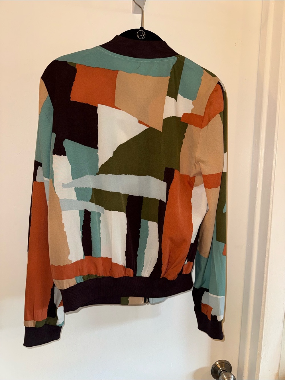 Abstract Colorblock Bomber Jacket - Multi Color - Picture 2 of 2